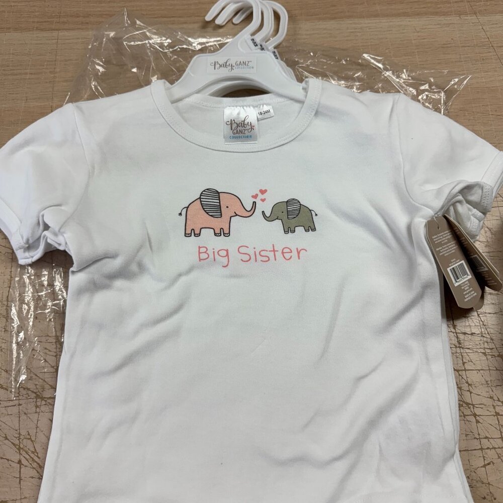 Baby Ganz Collection Big Sister T-Shirt BG4453 Size 18-24M